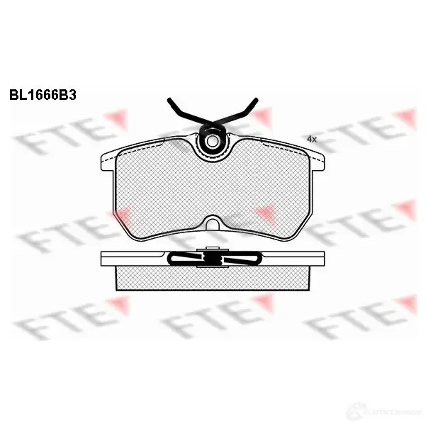 Тормозные колодки дисковые, комплект FTE 604679 2 3353 BL1666B3 D886-7763