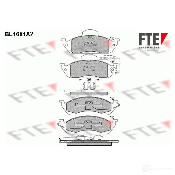 Тормозные колодки дисковые, комплект FTE 21902 21 901 BL1681A2 604700