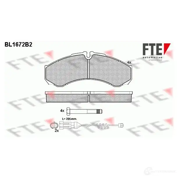 Тормозные колодки дисковые, комплект FTE 604691 BL1672B2 29357 2912 1 изображение 0