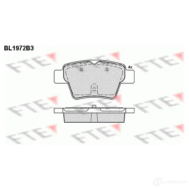 Тормозные колодки дисковые, комплект FTE 2 4150 605099 BL1972B3 D1621-8833 изображение 0