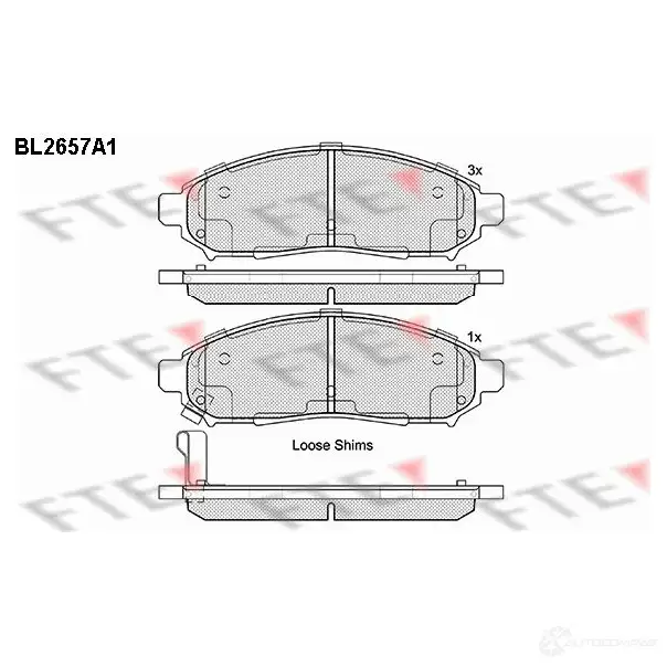 Тормозные колодки дисковые, комплект FTE 605841 24228 24 227 BL2657A1 изображение 0