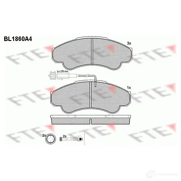 Тормозные колодки дисковые, комплект FTE 604940 2385 8 BL1860A4 23919 изображение 0
