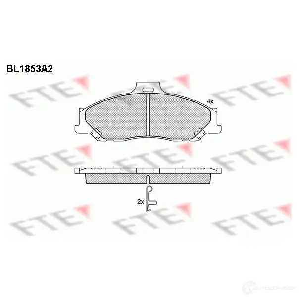 Тормозные колодки дисковые, комплект FTE BL1853A2 604927 D1573-8783 2 3540 изображение 0