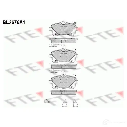Тормозные колодки дисковые, комплект FTE 25329 BL2676A1 605861 25 328