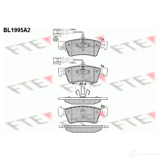 Тормозные колодки дисковые, комплект FTE 605125 24368 24 367 BL1995A2