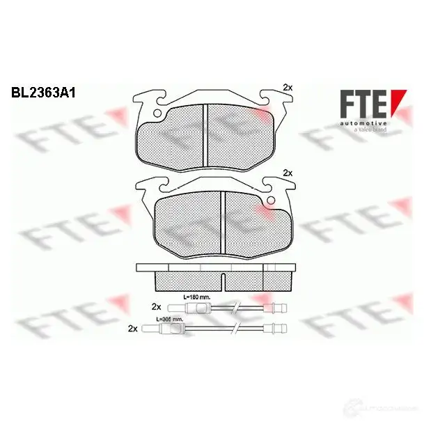 Тормозные колодки дисковые, комплект FTE 605507 20906 20 905 BL2363A1 изображение 0
