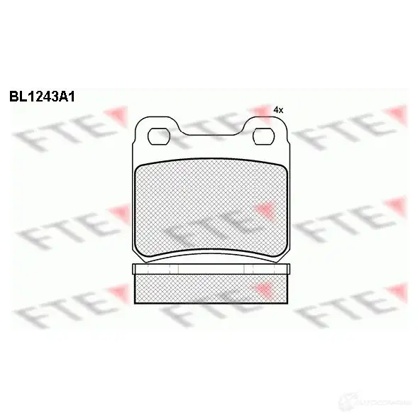 Тормозные колодки дисковые, комплект FTE BL1243A1 LU7B8DF 604281 211 40 изображение 0