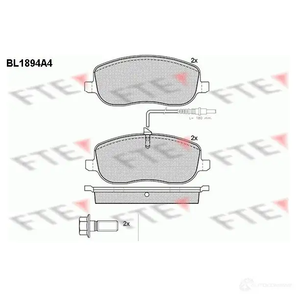 Тормозные колодки дисковые, комплект FTE 20267 BL1894A4 202 61 604991 изображение 0