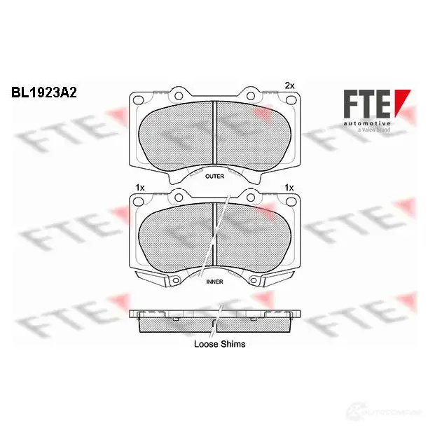 Тормозные колодки дисковые, комплект FTE 2 4024 24025 BL1923A2 605026 изображение 0