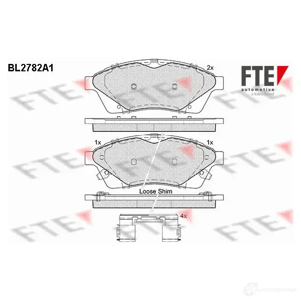 Тормозные колодки дисковые, комплект FTE BL2782A1 605979 24751 2 4750 изображение 0