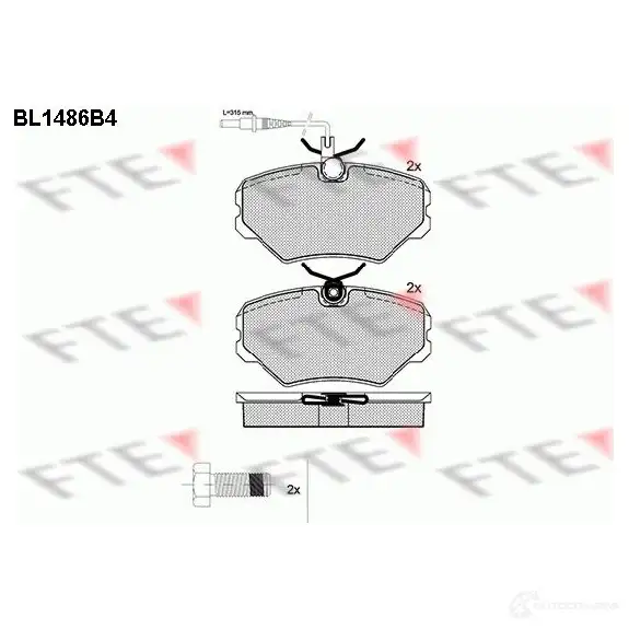 Тормозные колодки, комплект FTE bl1486b4 21 442 604561 21443 изображение 0