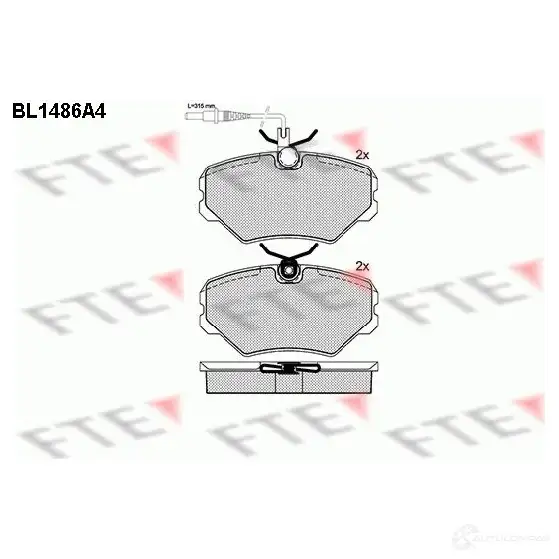 Тормозные колодки, комплект FTE 214 42 21443 bl1486a4 604560 изображение 0