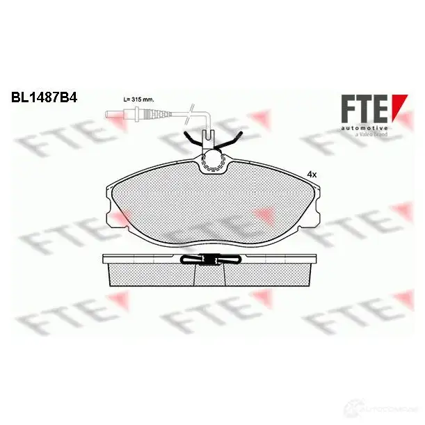 Тормозные колодки дисковые, комплект FTE BL1487B4 604563 21 672 21673 изображение 0