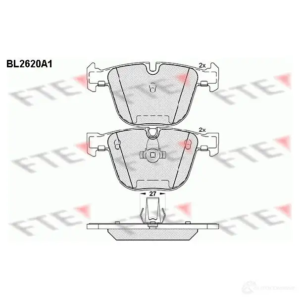 Тормозные колодки дисковые, комплект FTE 605799 2373 1 24458 BL2620A1 изображение 0