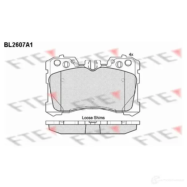 Тормозные колодки дисковые, комплект FTE 605784 BL2607A1 D1282-8398 2 4245