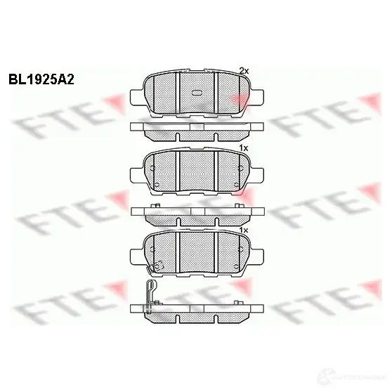 Тормозные колодки дисковые, комплект FTE 23871 BL1925A2 23 814 605028 изображение 0