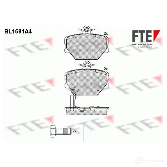 Тормозные колодки дисковые, комплект FTE 2 1998 BL1691A4 21999 604712 изображение 0