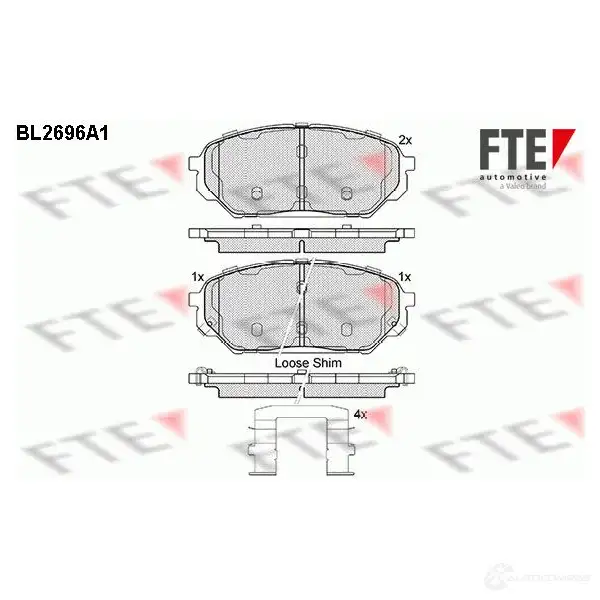 Тормозные колодки дисковые, комплект FTE BL2696A1 605883 25889 2511 9