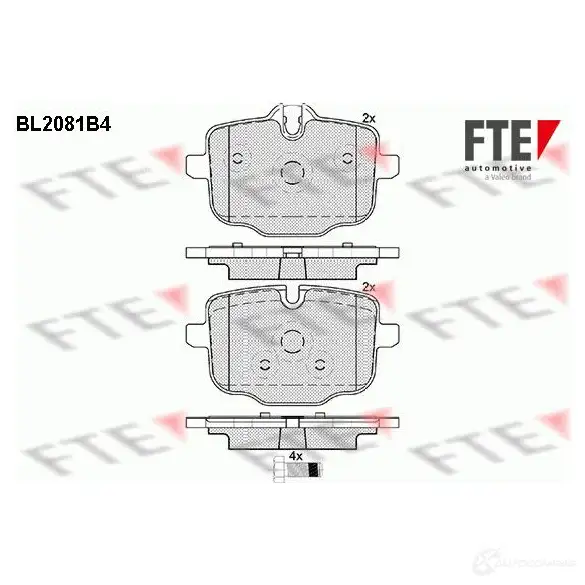 Тормозные колодки дисковые, комплект FTE BL2081B4 605214 24704 24 703