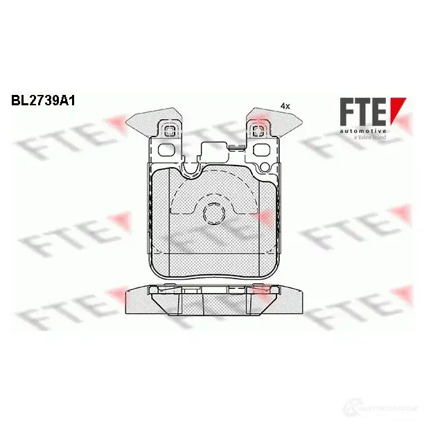 Тормозные колодки дисковые, комплект FTE D1656-8885 BL2739A1 2 5029 605929