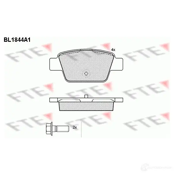 Тормозные колодки дисковые, комплект FTE 604917 2 3714 BL1844A1 D1620-8832