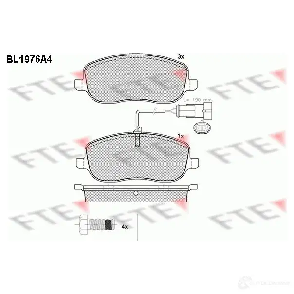 Тормозные колодки дисковые, комплект FTE 605106 BL1976A4 202 61 24294 изображение 0