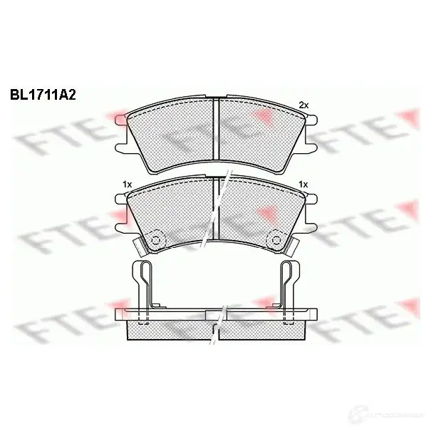Тормозные колодки дисковые, комплект FTE 604732 BL1711A2 23 238 23239