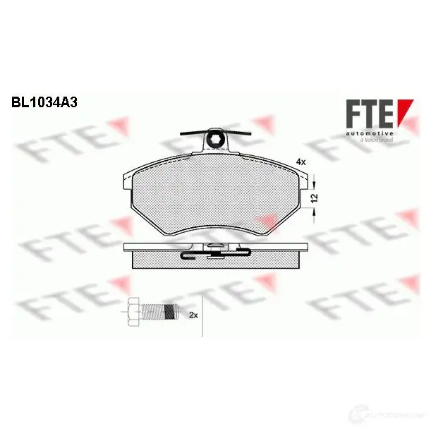 Тормозные колодки дисковые, комплект FTE 604082 20168 BL1034A3 2016 7 изображение 0
