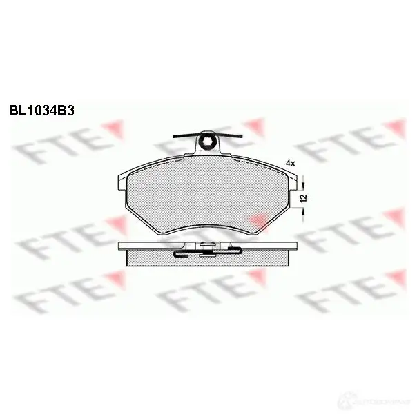 Тормозные колодки дисковые, комплект FTE BL1034B3 604083 201 67 20168 изображение 0