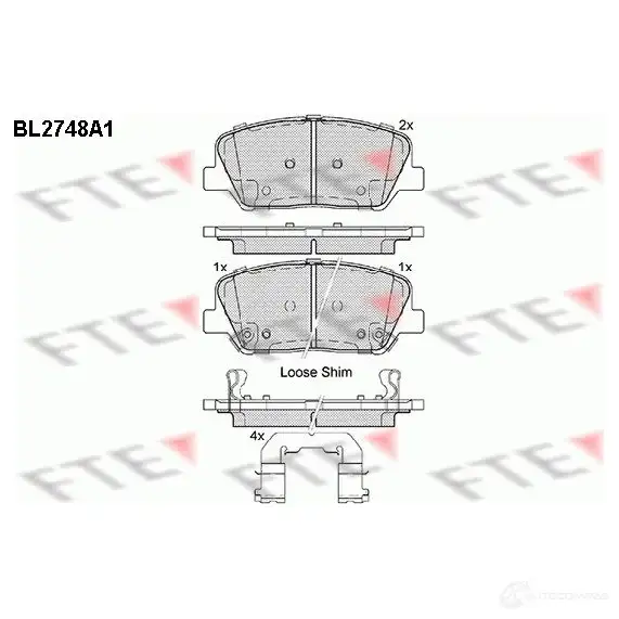 Тормозные колодки дисковые, комплект FTE 24 915 605940 24916 BL2748A1