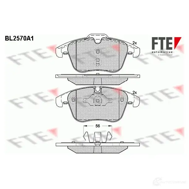 Тормозные колодки дисковые, комплект FTE BL2570A1 605744 24085 24 084