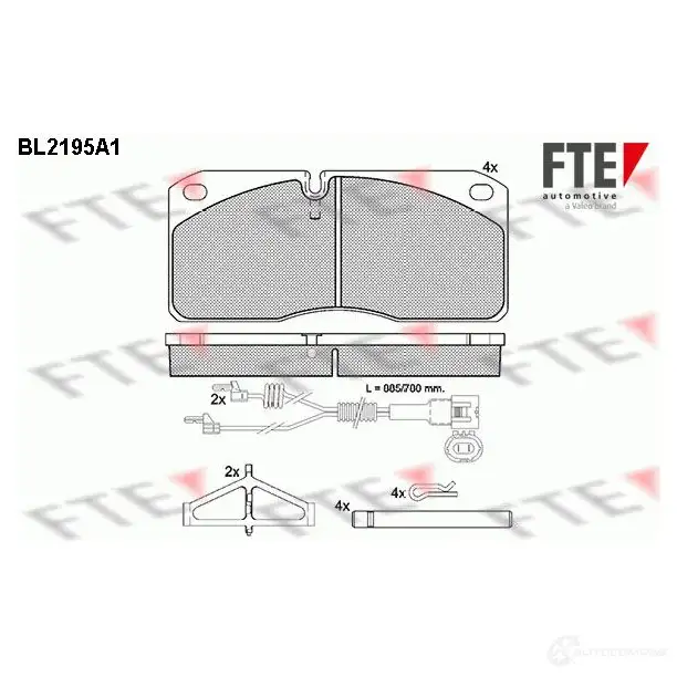 Тормозные колодки дисковые, комплект FTE 2906 7 605315 HXTJJ1 BL2195A1 изображение 0