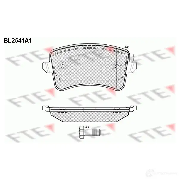 Тормозные колодки дисковые, комплект FTE 24 606 D1386-8494 BL2541A1 605708 изображение 0