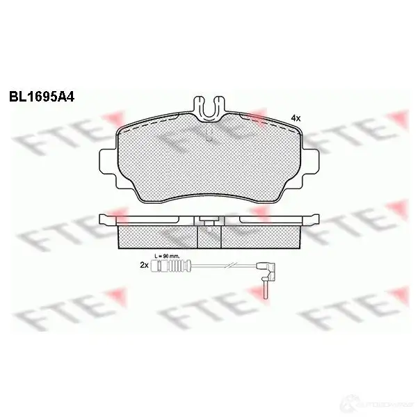 Тормозные колодки дисковые, комплект FTE 604718 BL1695A4 D1250-8368 23 070