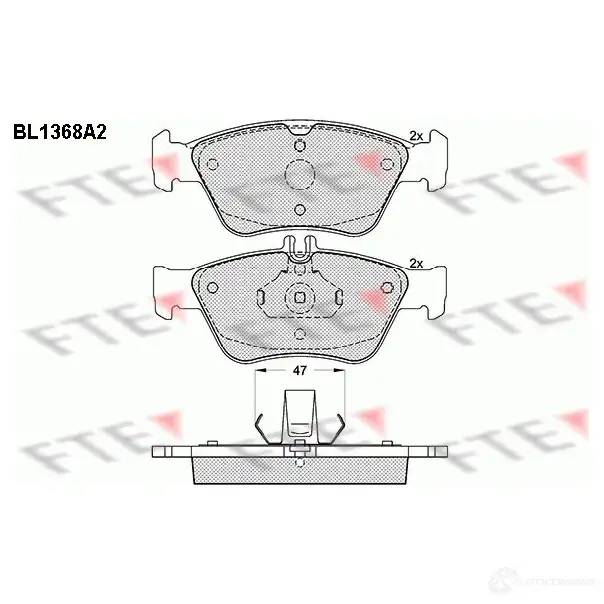 Тормозные колодки дисковые, комплект FTE BL1368A2 604432 2166 4 21665