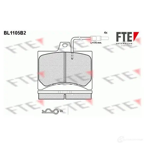 Тормозные колодки, комплект FTE 20656 604144 bl1105b2 20 594 изображение 0
