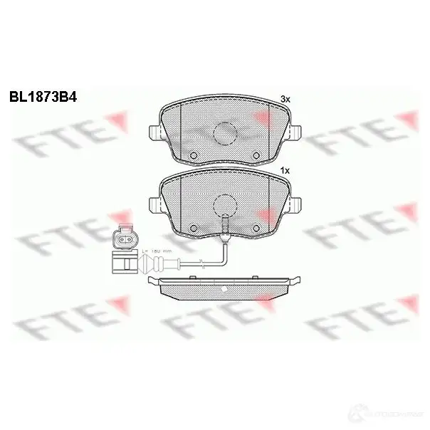 Тормозные колодки дисковые, комплект FTE BL1873B4 604963 23843 2 3581