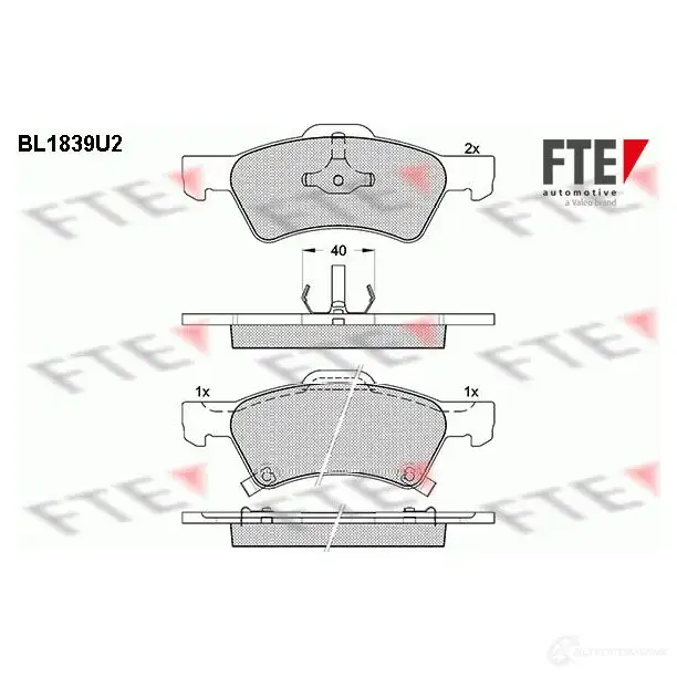 Тормозные колодки дисковые, комплект FTE 23 640 BL1839U2 604909 23641