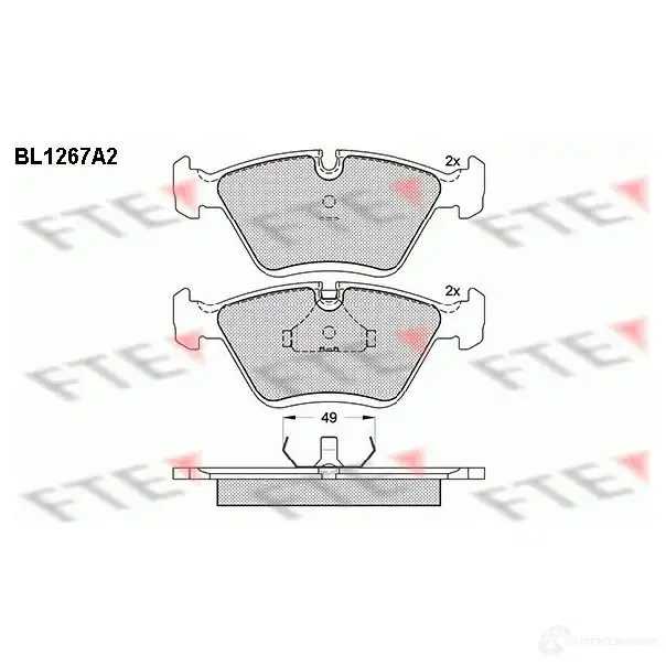 Тормозные колодки, комплект FTE 2 1211 bl1267a2 604316 21212 изображение 0