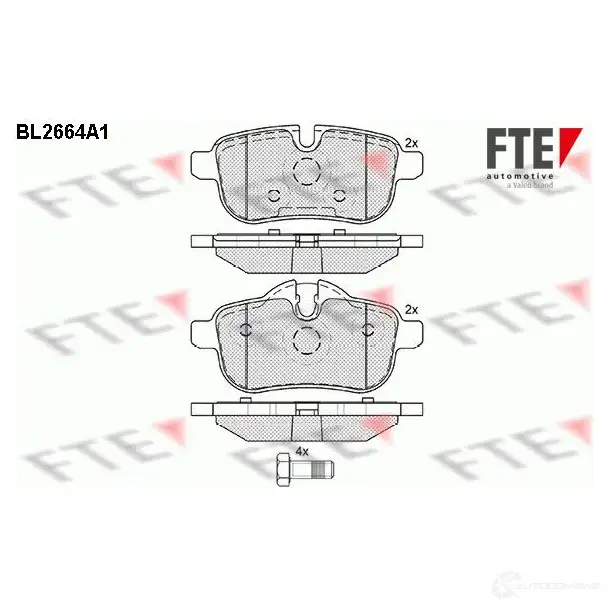Тормозные колодки дисковые, комплект FTE BL2664A1 605849 2 4559 24560