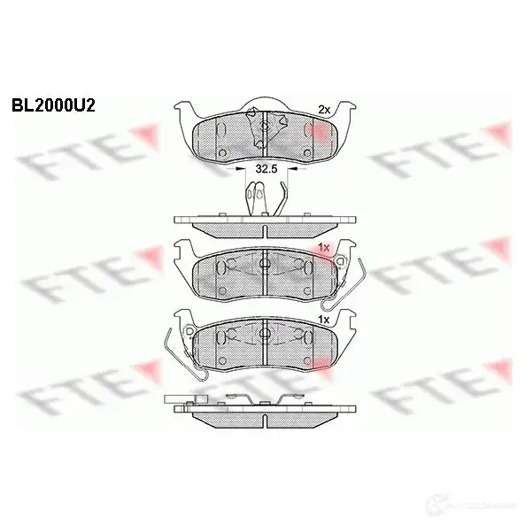 Тормозные колодки дисковые, комплект FTE 2411 1 24258 605129 BL2000U2