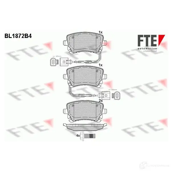 Тормозные колодки дисковые, комплект FTE 23882 604961 BL1872B4 2 3326 изображение 0