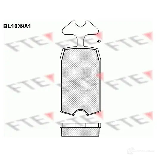 Тормозные колодки дисковые, комплект FTE 2 0207 604088 9T2KP BL1039A1