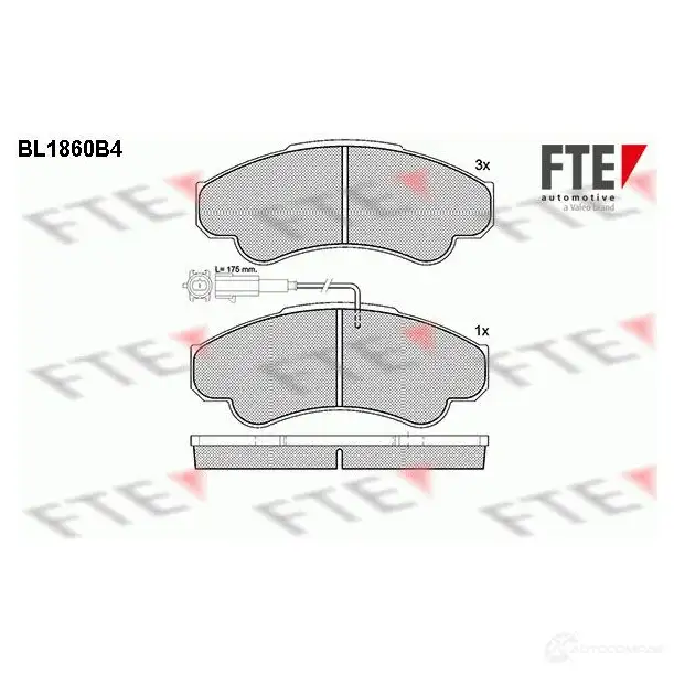 Тормозные колодки дисковые, комплект FTE 238 58 604941 BL1860B4 23919 изображение 0