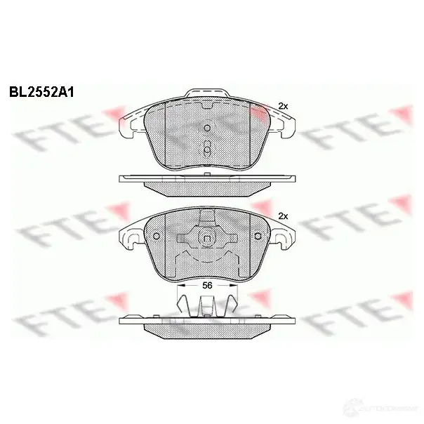 Тормозные колодки дисковые, комплект FTE BL2552A1 605723 24558 24 557 изображение 0