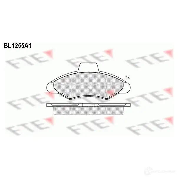 Тормозные колодки дисковые, комплект FTE 21 171 604294 BL1255A1 PYB033R изображение 0