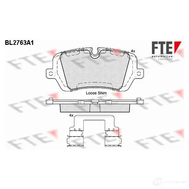 Тормозные колодки дисковые, комплект FTE 605957 D1692-8919 2 5720 BL2763A1 изображение 0