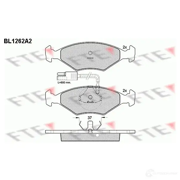 Тормозные колодки, комплект FTE 21 193 21195 bl1262a2 604309 изображение 0