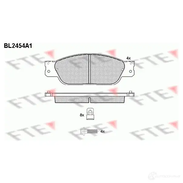 Тормозные колодки дисковые, комплект FTE 605611 D849-7676 2342 3 BL2454A1 изображение 0