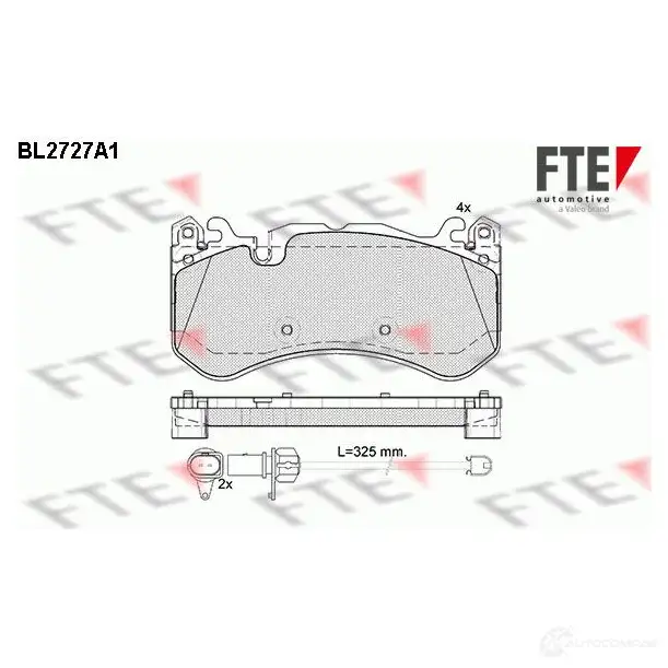 Тормозные колодки дисковые, комплект FTE BL2727A1 D1291-8408 605917 244 55